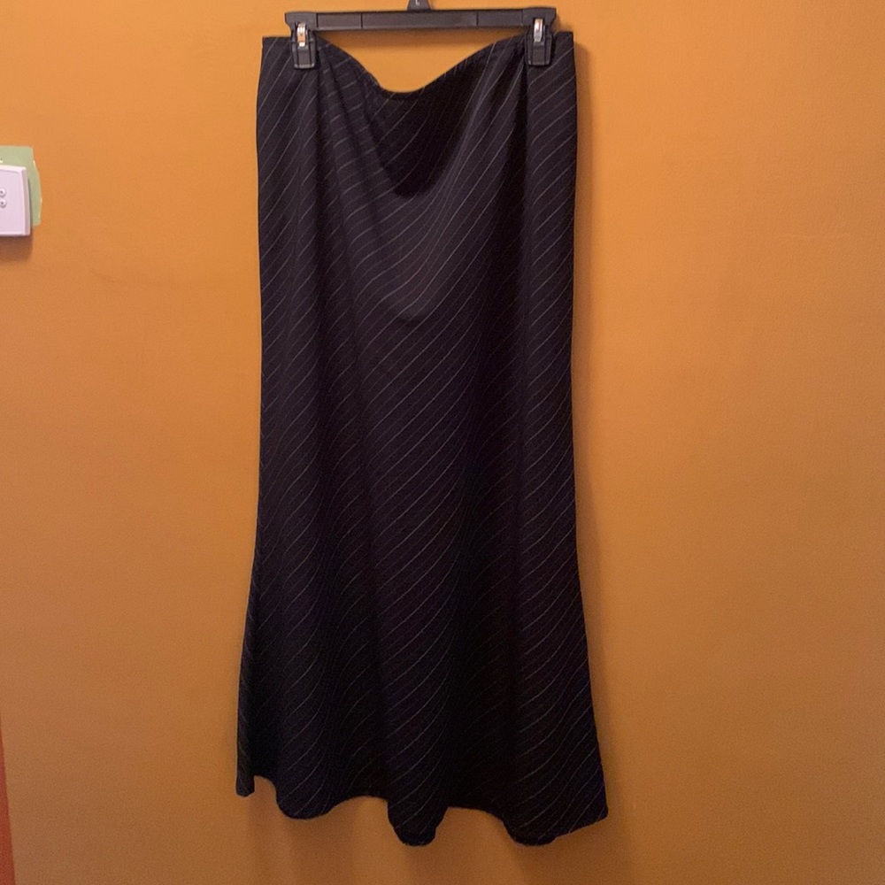 Black Diagonal Pinstripe Skirt